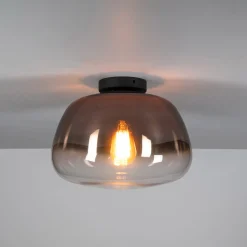 Plafondlamp Pulse Shaded 1-lichts Koper Glas - Giga Meubel