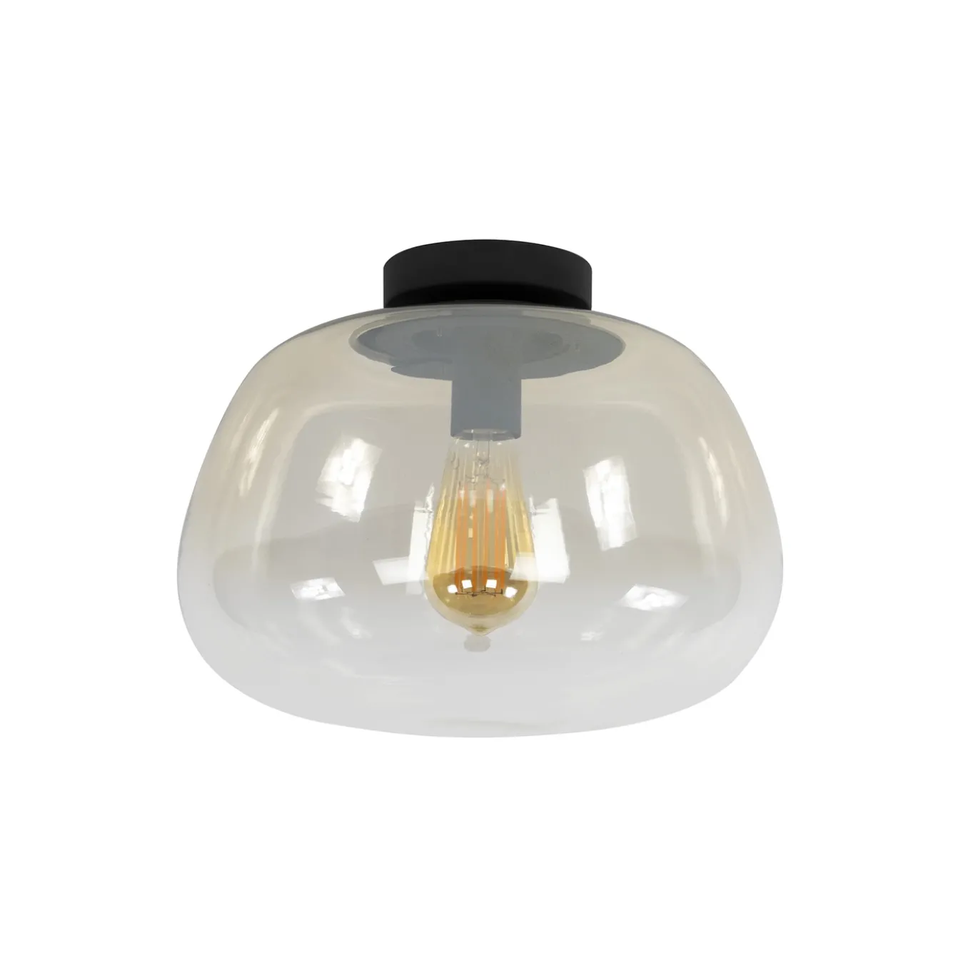 Plafondlamp Pulse Shaded 1-lichts Amber Glas - Giga Meubel
