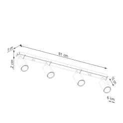 Plafondlamp Ring 4-Lichts Oker - Giga Meubel