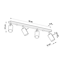 Plafondlamp Ring 4-Lichts Wit - Giga Meubel
