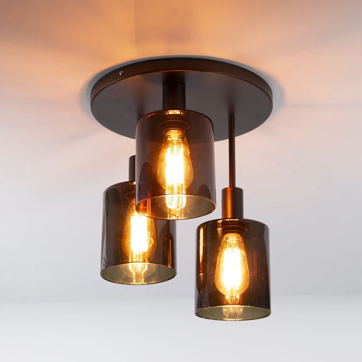 Plafondlamp Sepiora 3-lichts Sienna Bruin - Giga Meubel