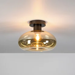 Plafondlamp Soll 1-lichts Amber Glas - Giga Meubel