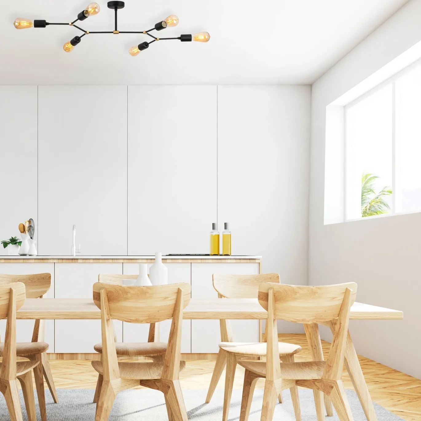 Plafondlamp Sparrow Split Zwart 6-Lichts