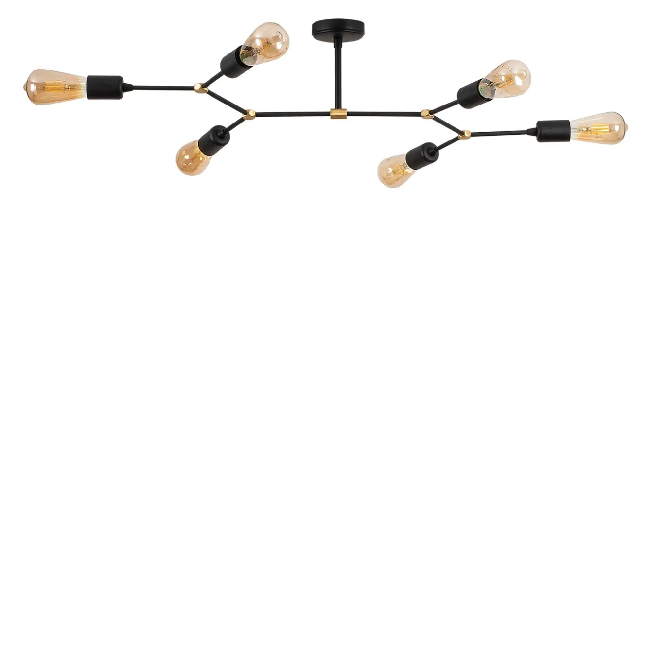 Plafondlamp Sparrow Split Zwart 6-Lichts