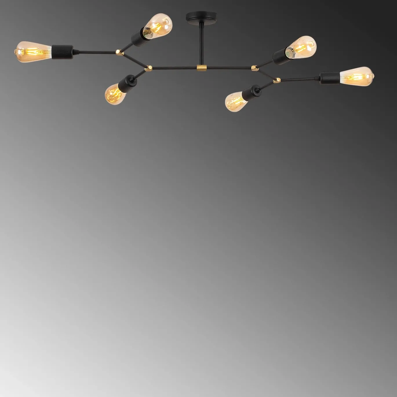 Plafondlamp Sparrow Split Zwart 6-Lichts