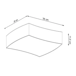 Plafondlamp Square Wit 39x35cm - Giga Meubel