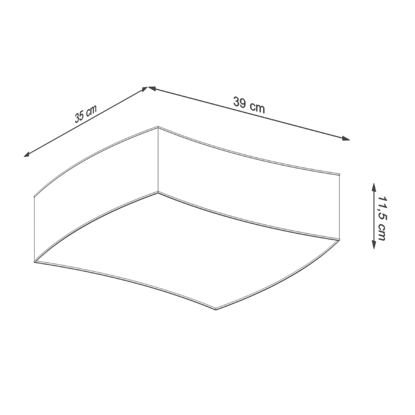 Plafondlamp Square Wit 39x35cm - Giga Meubel