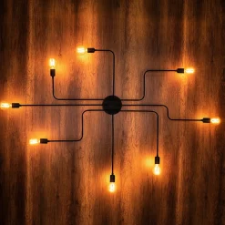 Plafondlamp Truva Zwart 8-Lichts