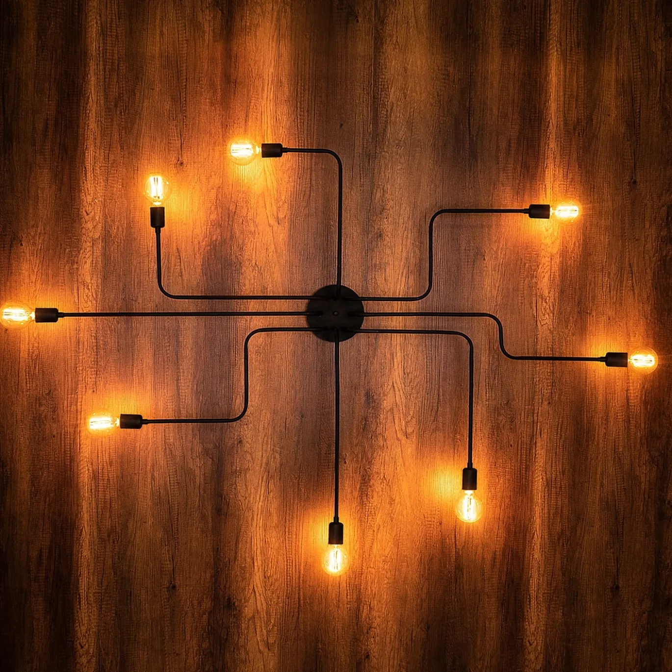 Plafondlamp Truva Zwart 8-Lichts