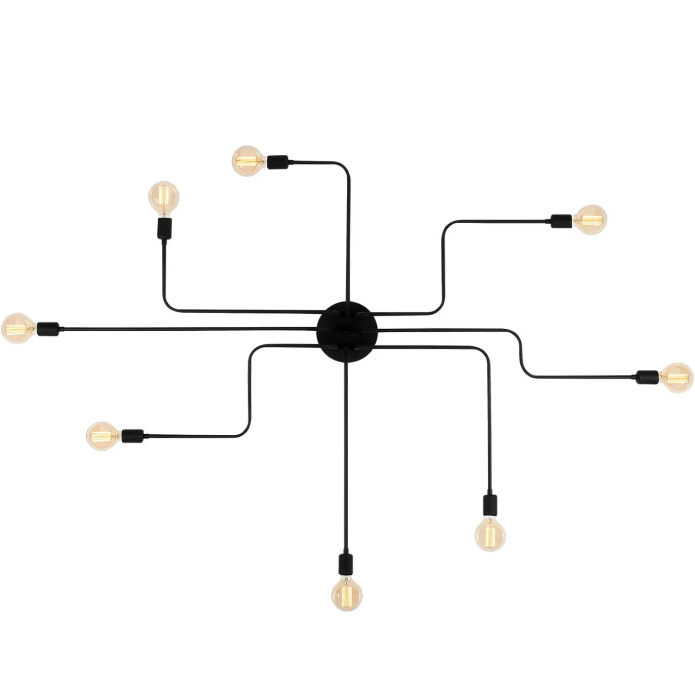 Plafondlamp Truva Zwart 8-Lichts