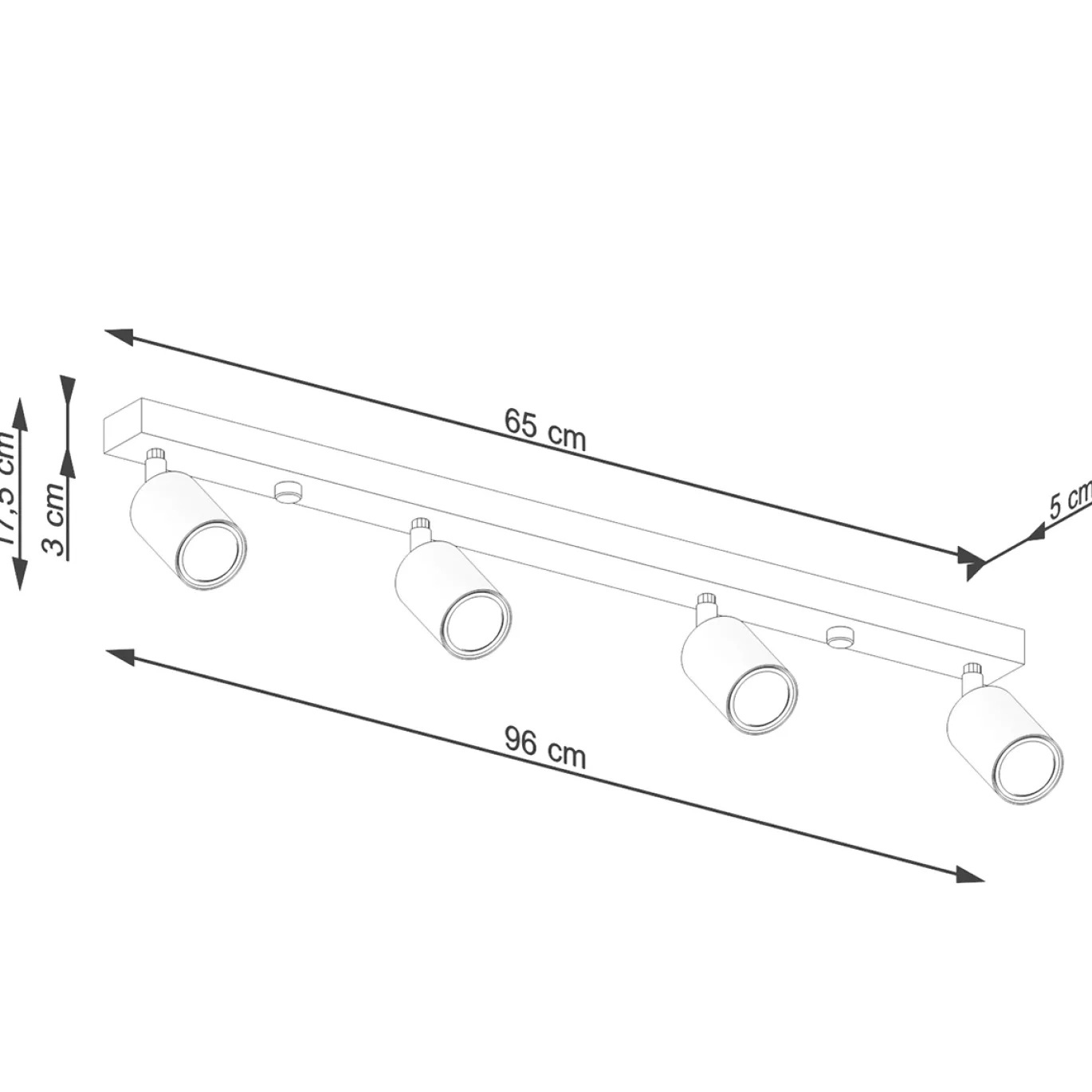 Plafondlamp Verdo 4-Lichts Wit - Giga Meubel