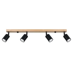 Plafondlamp Verdo 4-Lichts Zwart - Giga Meubel