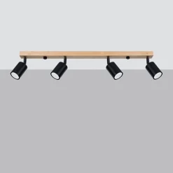 Plafondlamp Verdo 4-Lichts Zwart - Giga Meubel