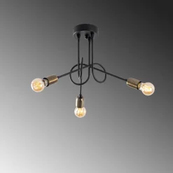 Plafondlamp Viraj Goud/Zwart 3-Lichts