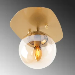 Plafondlamp Well Amber/Goud