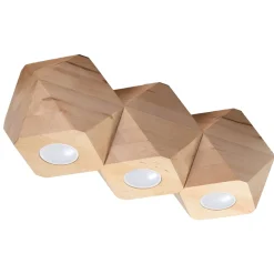 Plafondlamp Woody 3-Lichts Hout Naturel - Giga Meubel