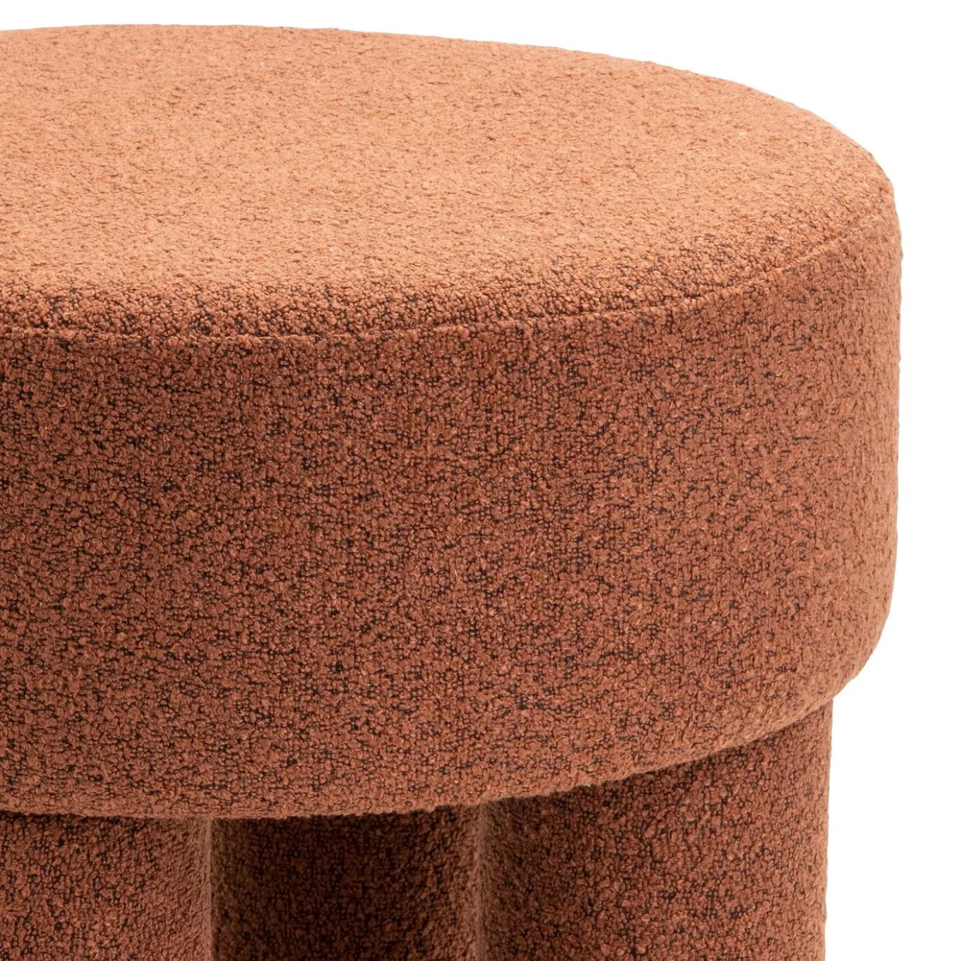 Poef Demi Bouclé Roest - Giga Meubel
