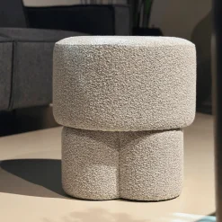 Poef Geneva Bouclé Naturel - Giga Meubel