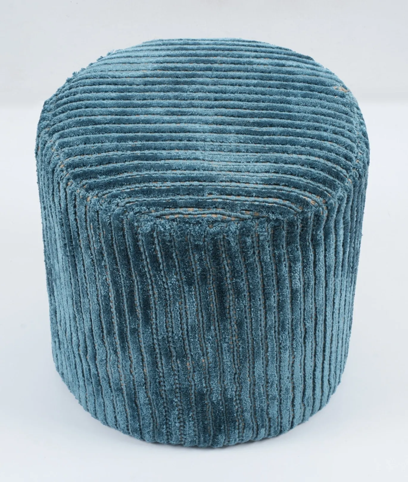Poef Ribbed Blauw - Giga Living