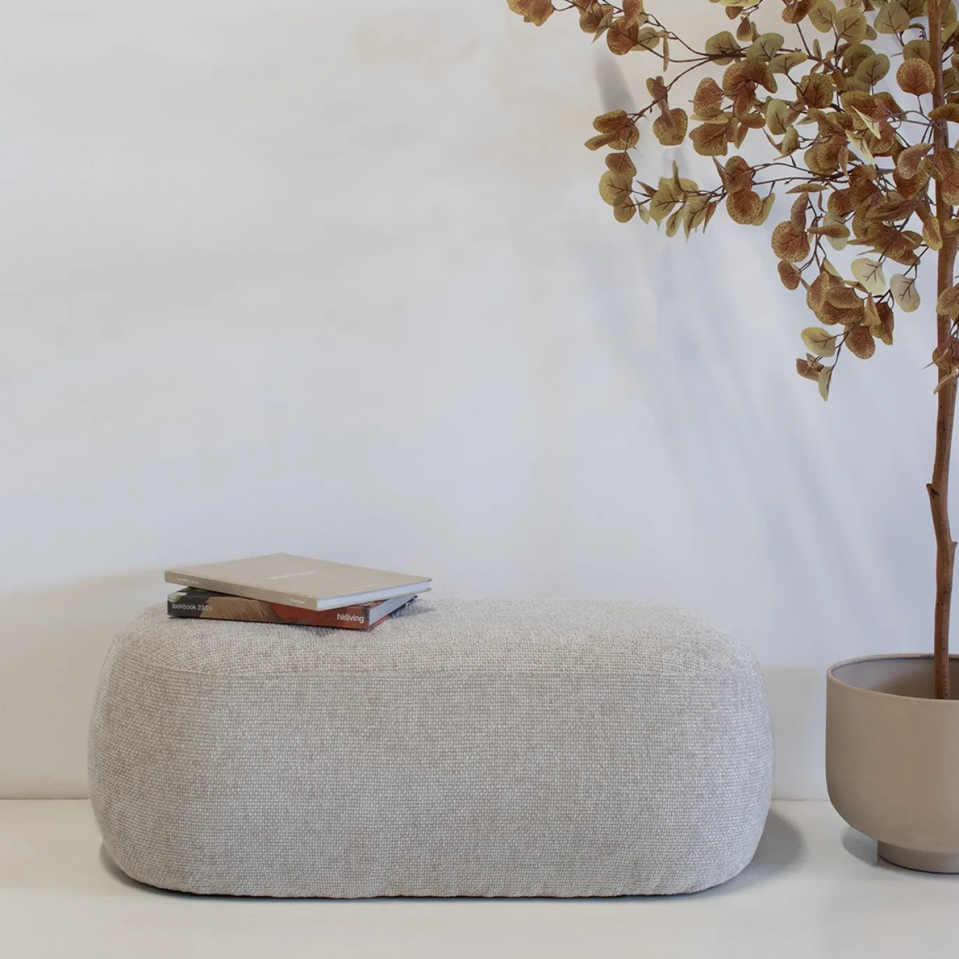 Poef Sarah Beige 100cm - Giga Meubel