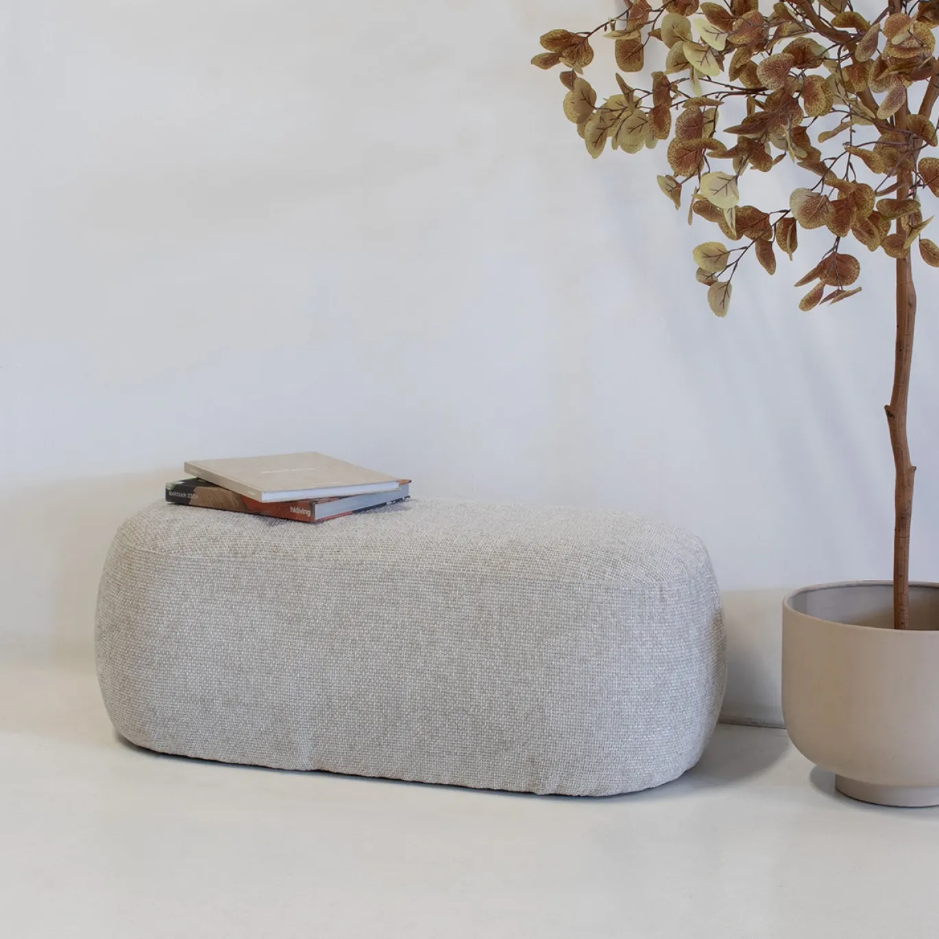 Poef Sarah Beige 100cm - Giga Meubel