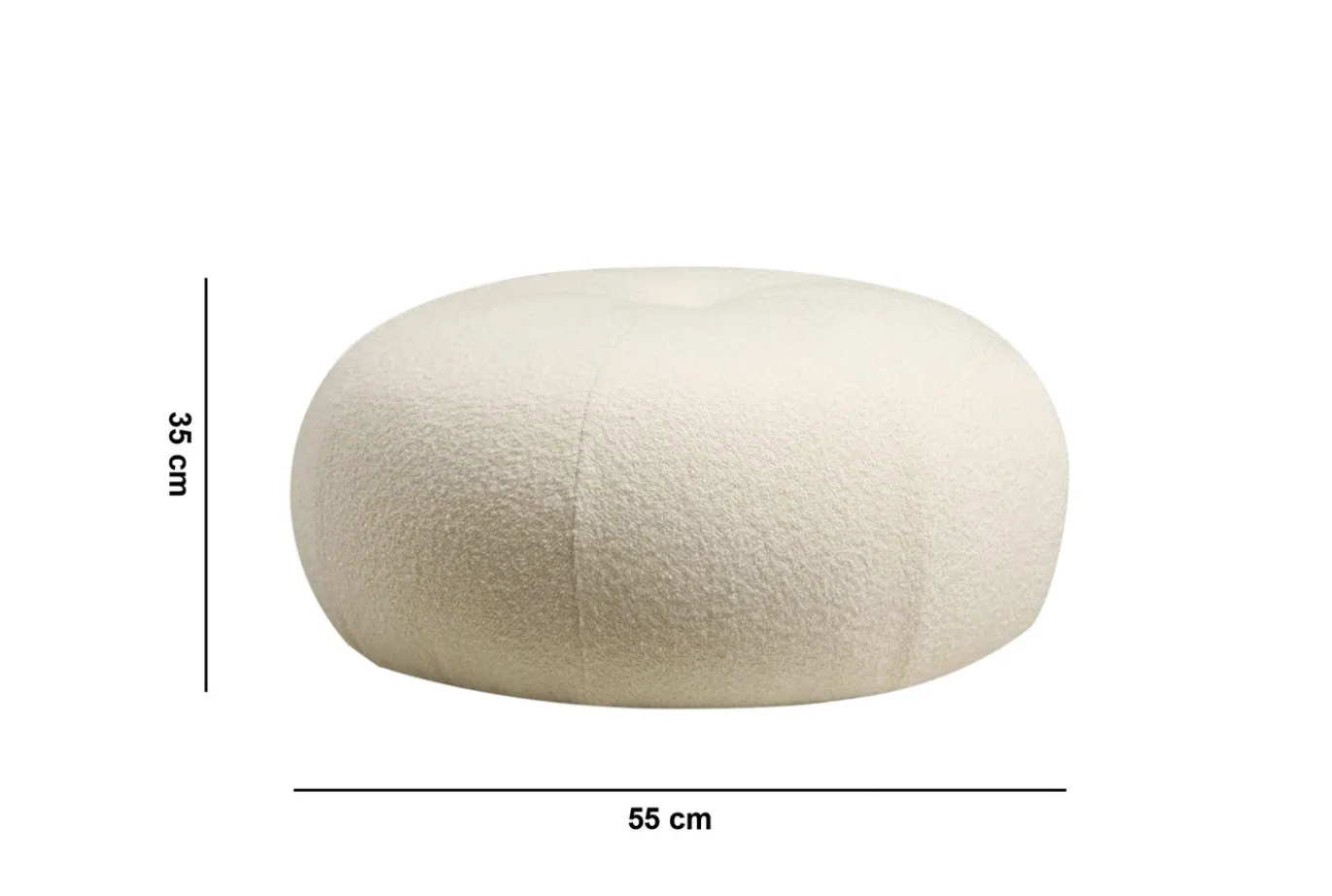 Poef Tina Bouclé Wit Ø55cm