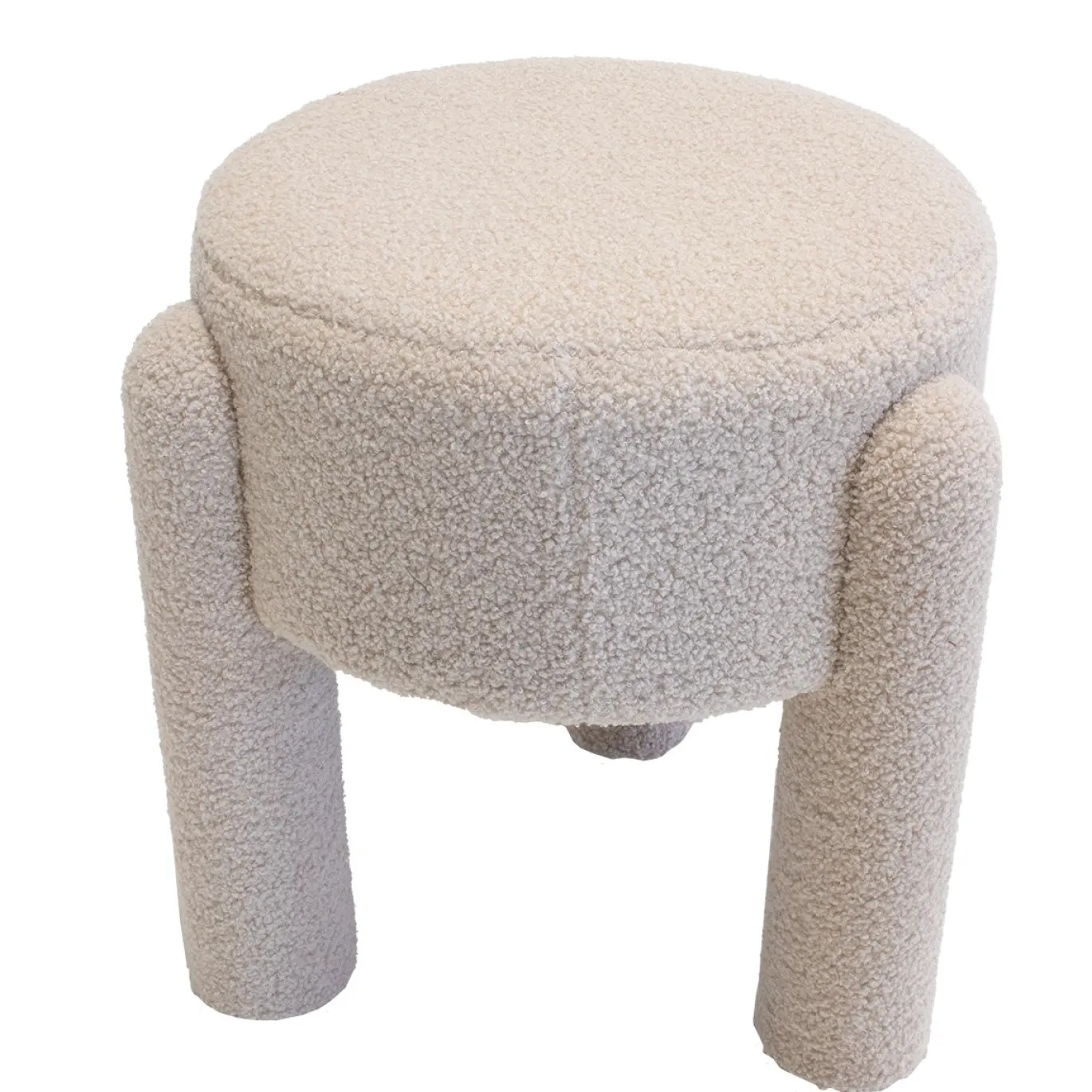 Poef Yara Bouclé Taupe - Giga Meubel