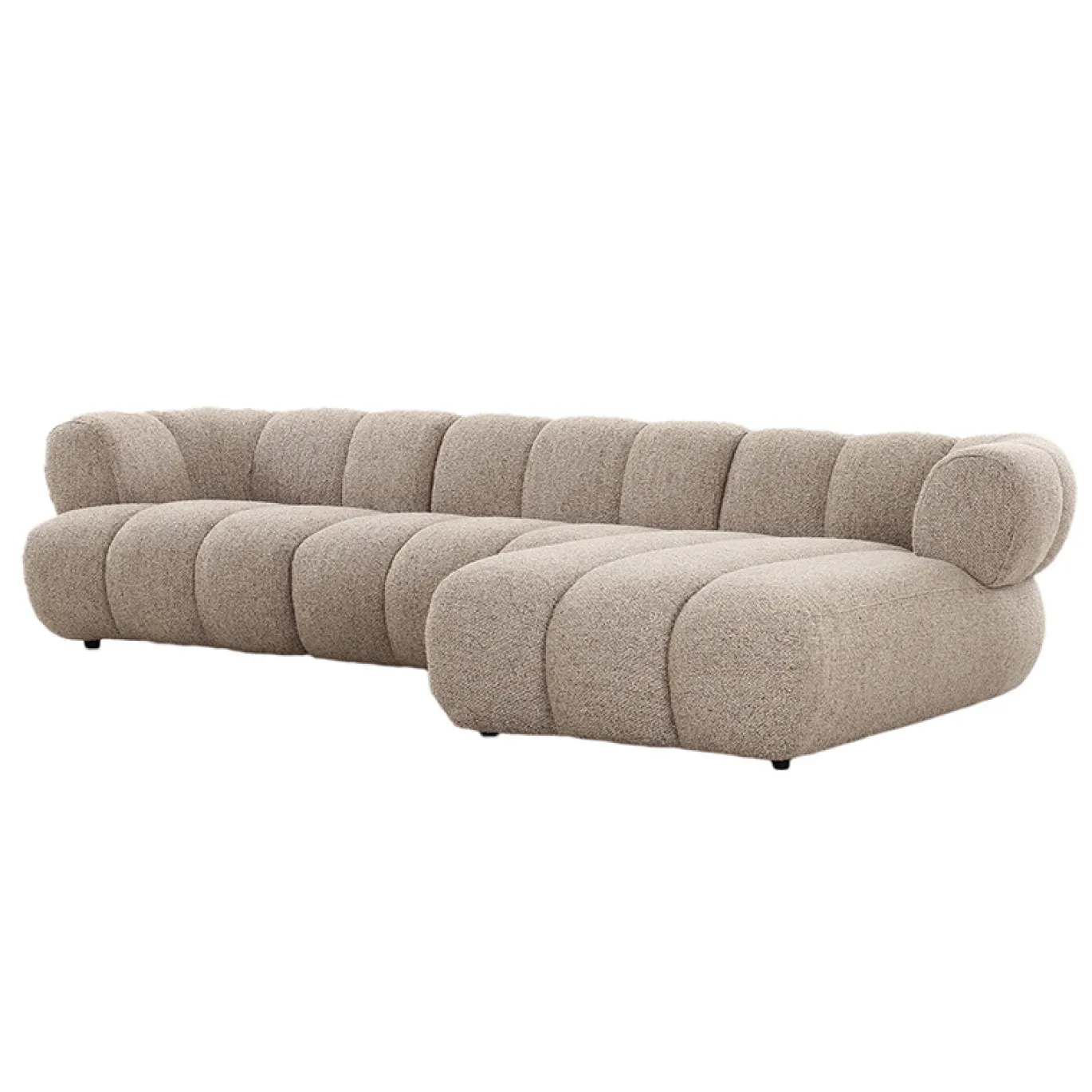 Pole to Pole Chaise Longue Bank New York 4-Zits Zand Bouclé