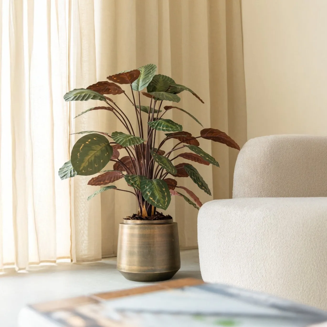 PrettyPlants Kunstplant Calathea 90cm