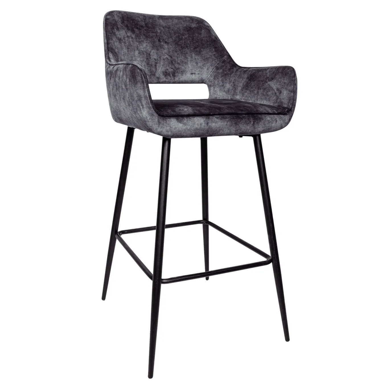 PTMD Barkruk Fallon Velvet Antraciet