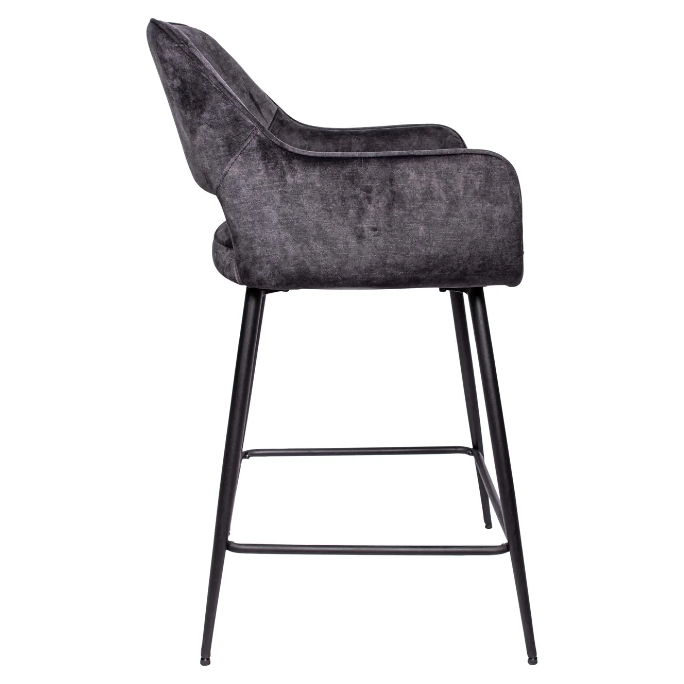 PTMD Barkruk Fal Low Velvet Antraciet