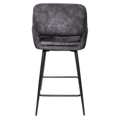 PTMD Barkruk Fal Low Velvet Antraciet