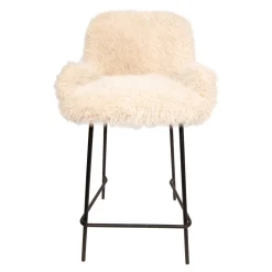 PTMD Barkruk Leander Fluffy Beige