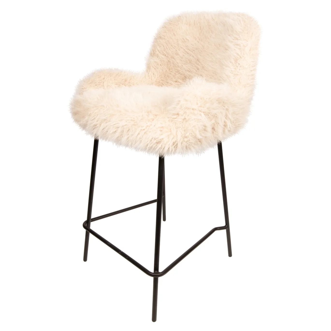 PTMD Barkruk Leander Fluffy Beige