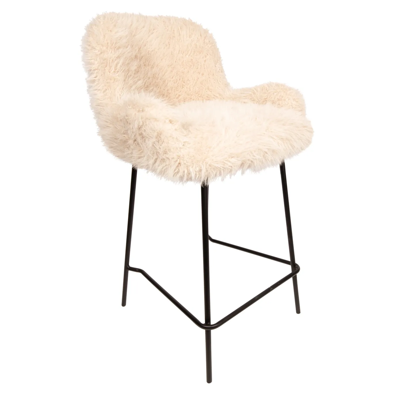 PTMD Barkruk Leander Fluffy Beige