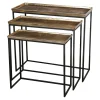 PTMD Bijzettafel Daan Goud Aluminum Zwart Set van 3