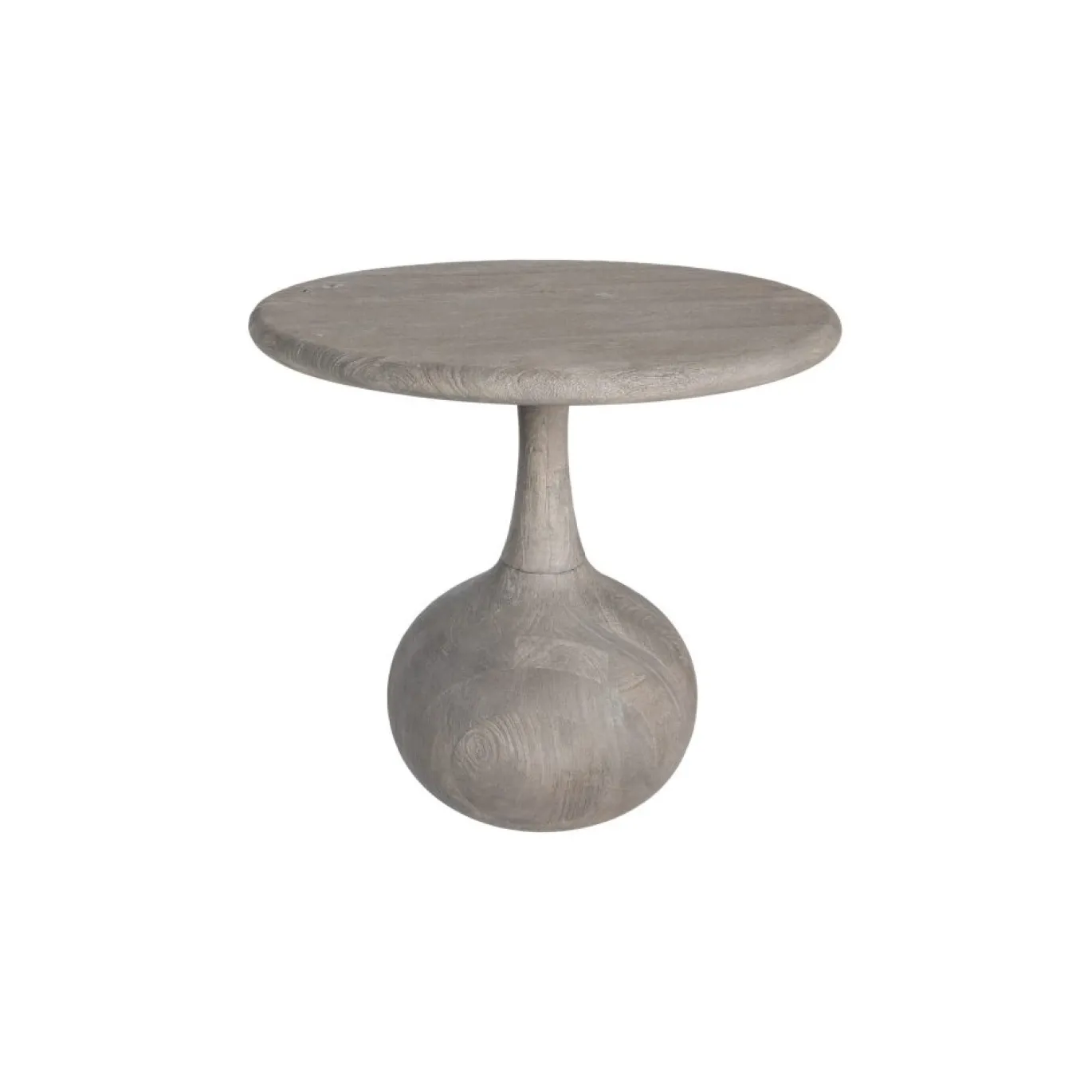 PTMD Bijzettafel Flos Grijs Mangohout Rond Ø55cm