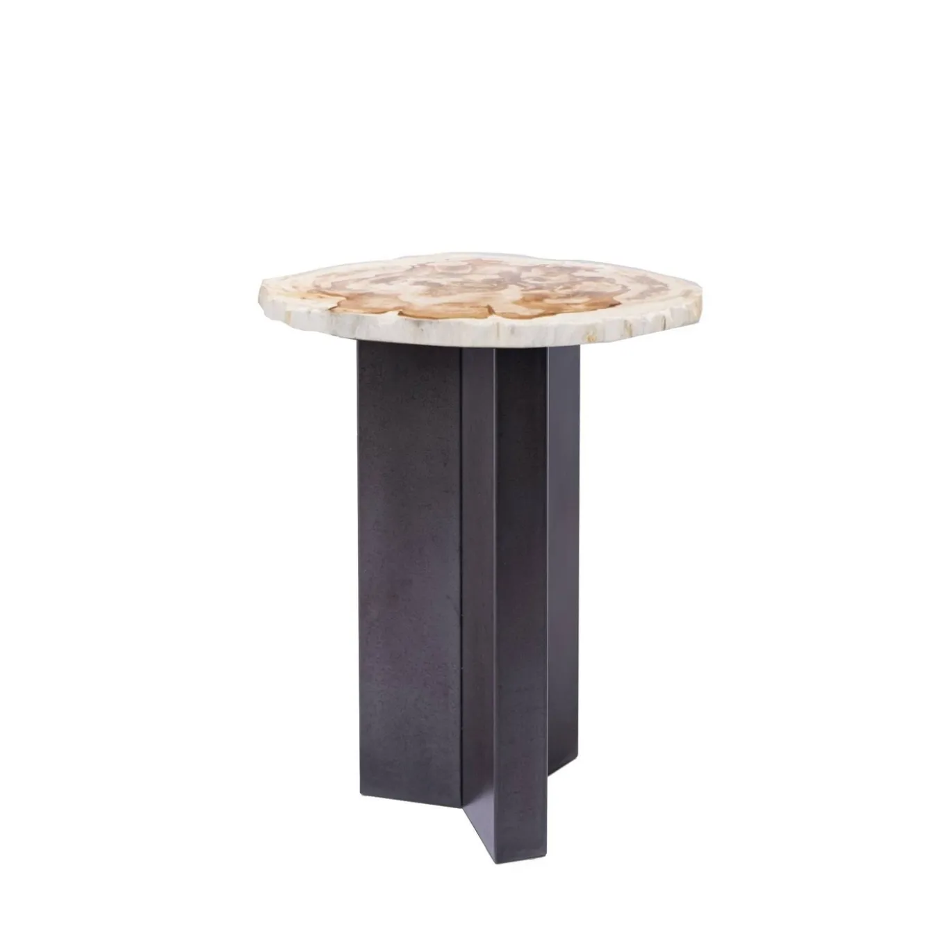 PTMD Bijzettafel Jisse Naturel Versteend Hout