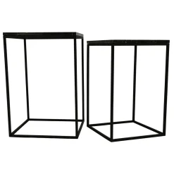 PTMD Bijzettafel Volos Marmer Bruin Set van 2