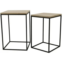 PTMD Bijzettafel Volos Marmer Beige Set van 2