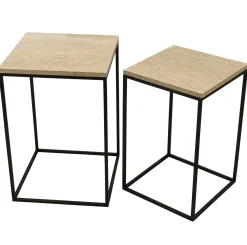PTMD Bijzettafel Volos Marmer Beige Set van 2
