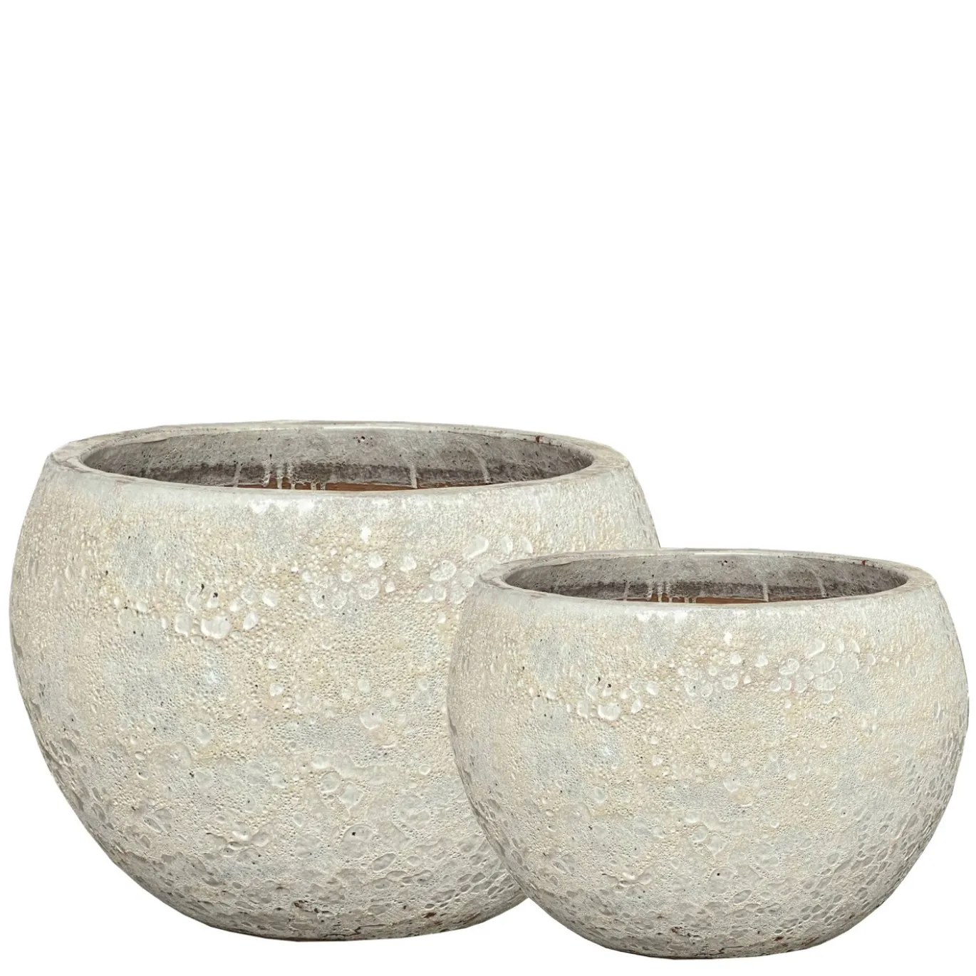 PTMD Bloempot Javier Bowl Grijs Keramiek Rond Set van 2