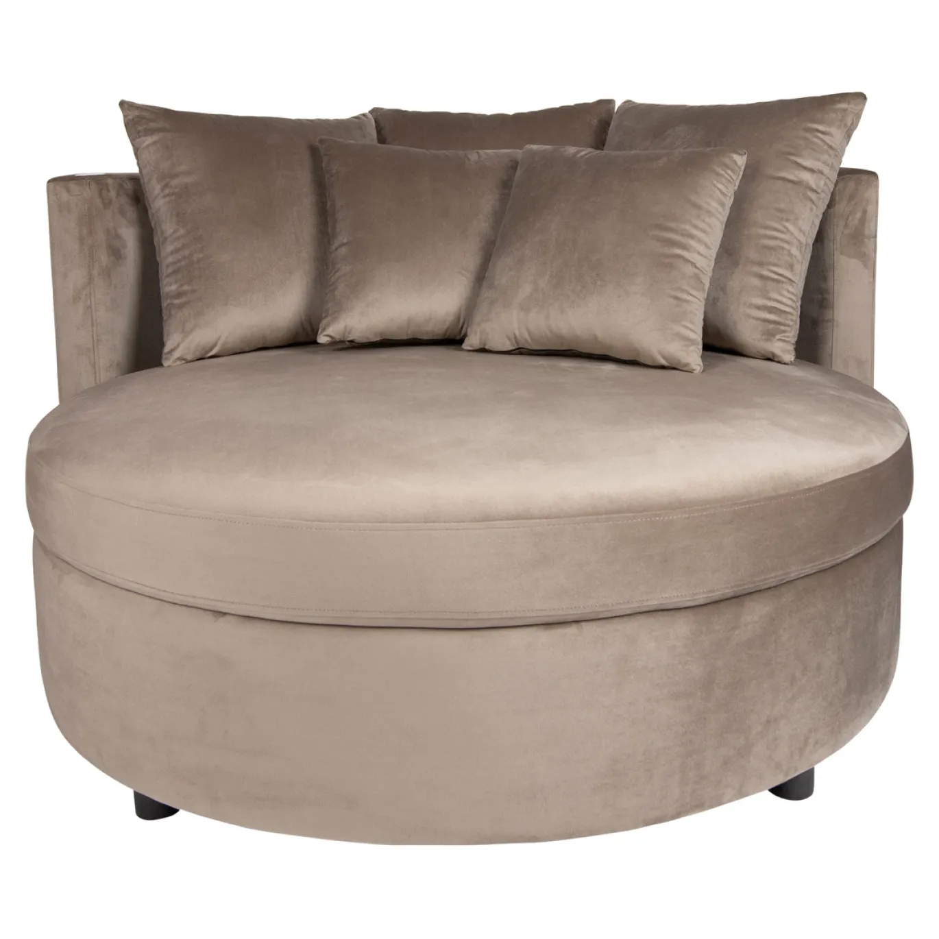 PTMD Fauteuil Fayen Velvet Sand Half Rond