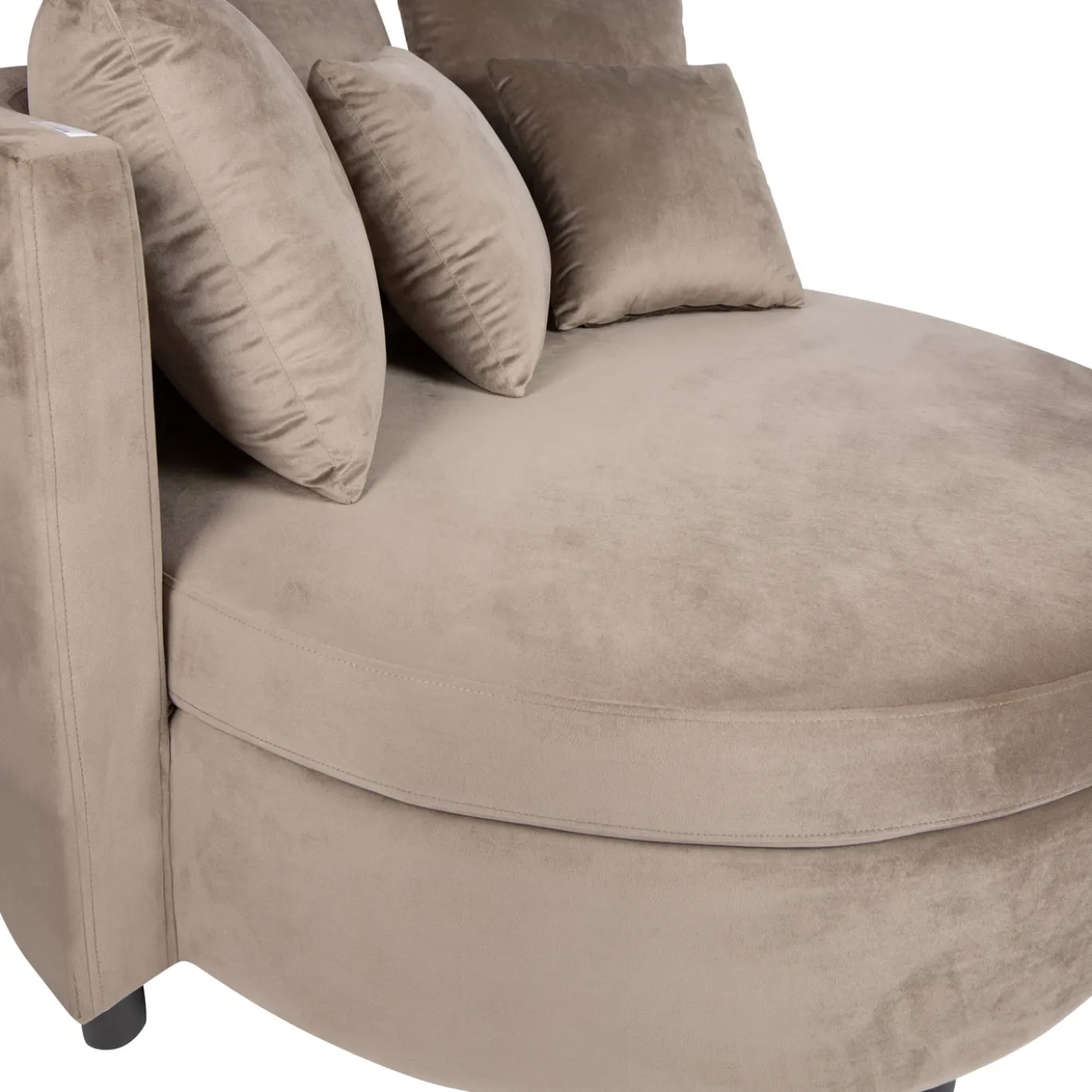 PTMD Fauteuil Fayen Velvet Sand Half Rond