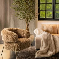 PTMD Fauteuil Hair Fluffy Bruin