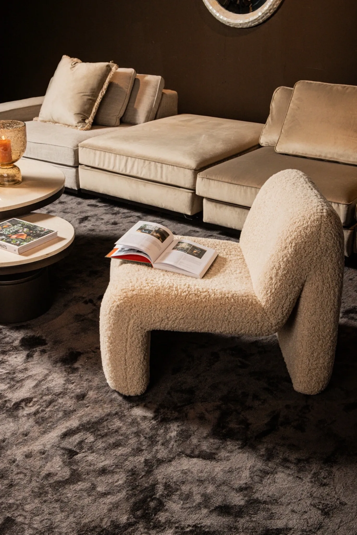 PTMD Fauteuil Oslo Teddy Beige