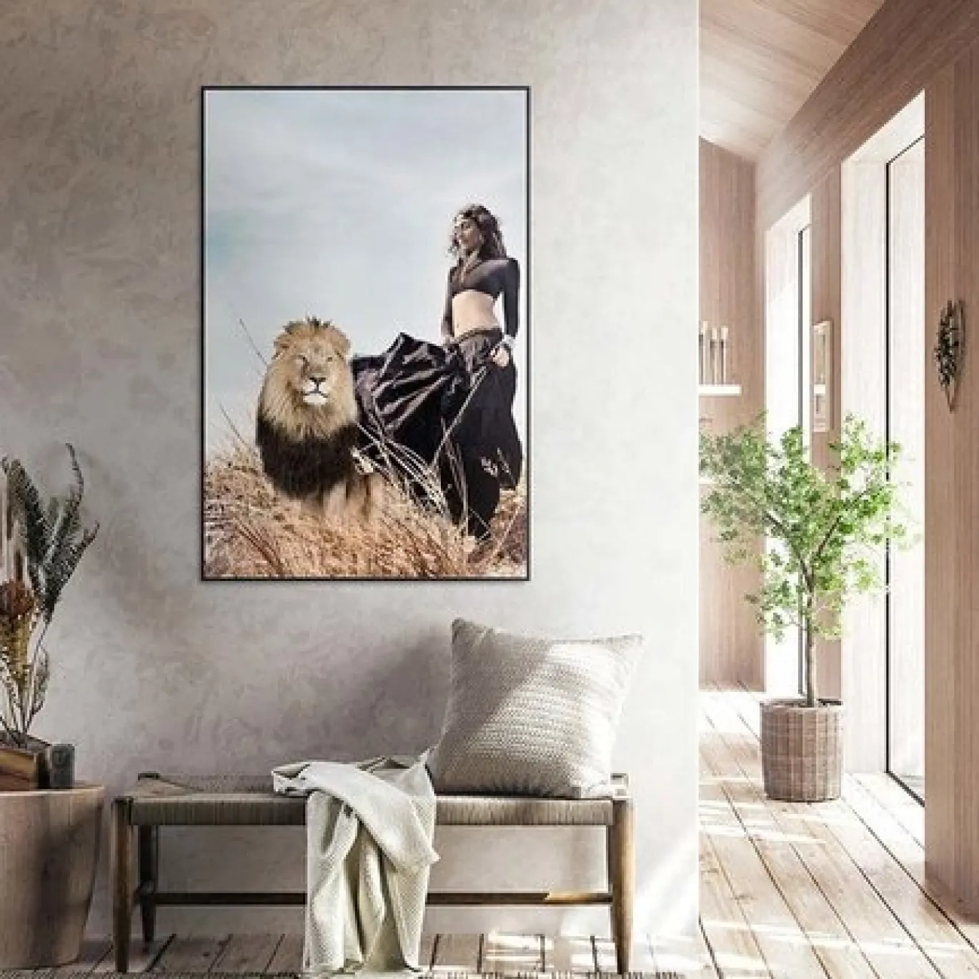 PTMD Glasschilderij Lion Queen