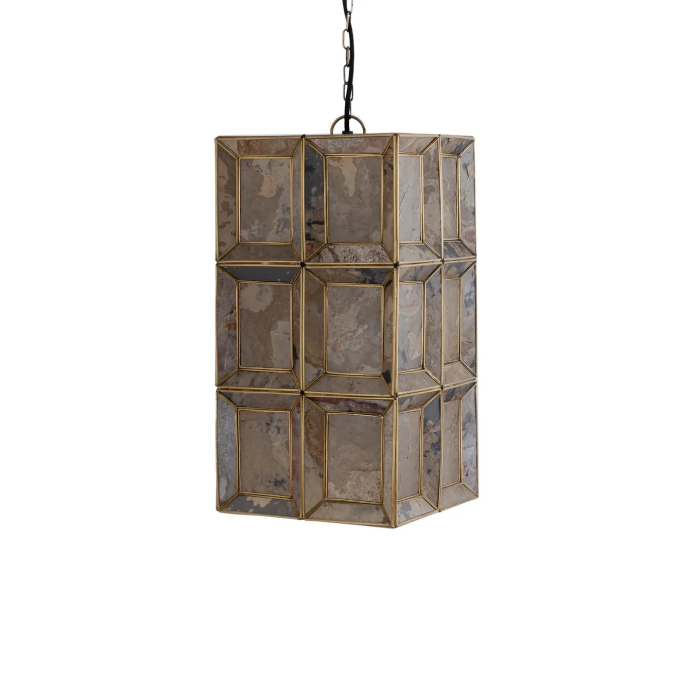 PTMD Hanglamp Layra Brass Steen Fineer