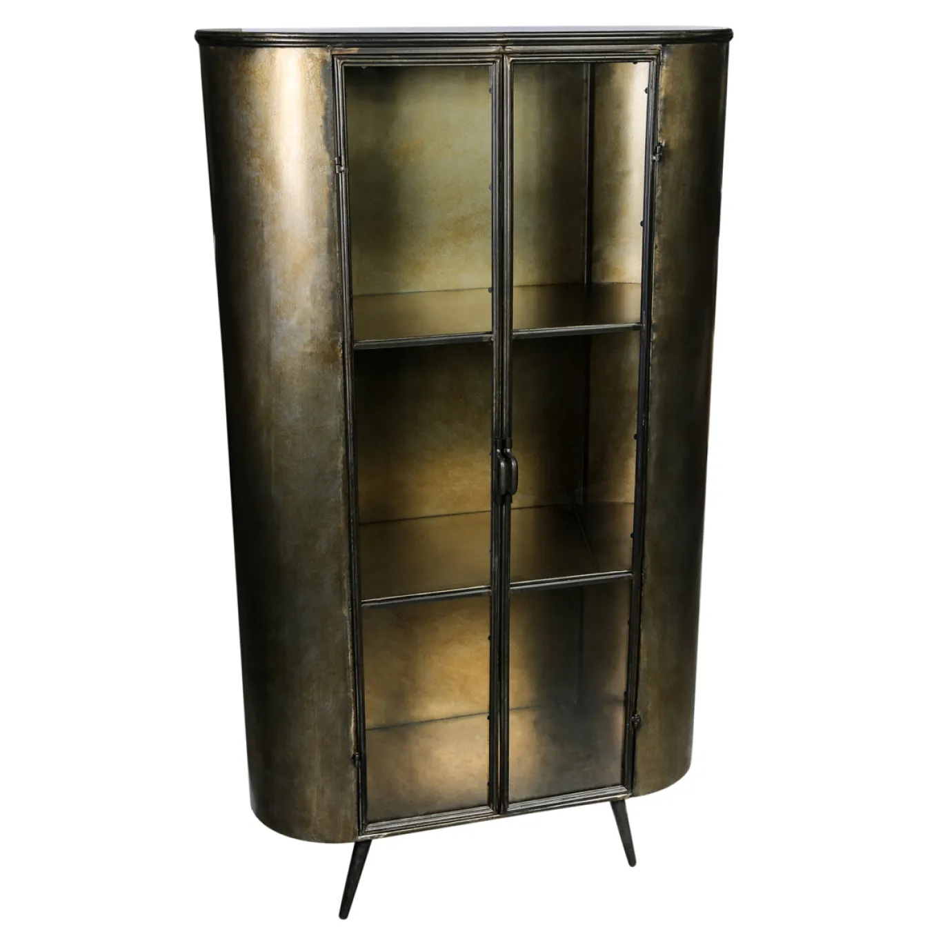 PTMD Kast Spacer Brass Iron Glas Deur Hoog