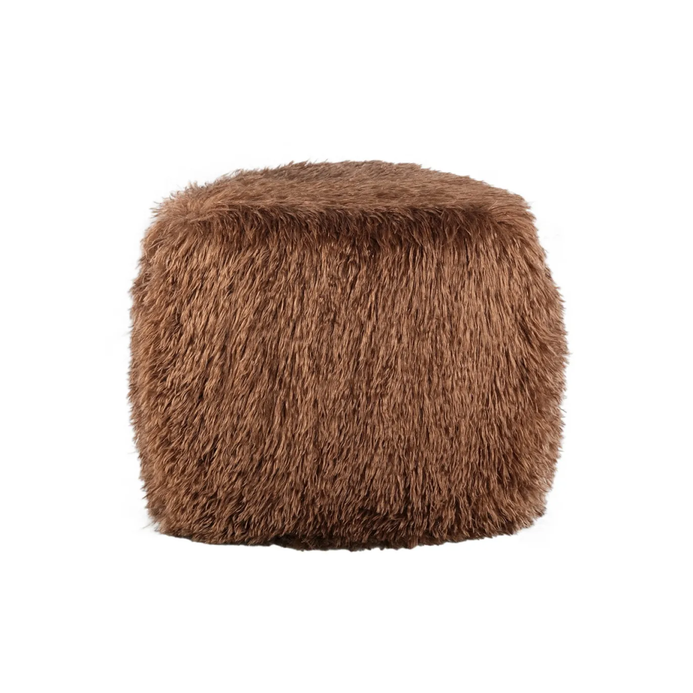 PTMD Poef Miho Bruin Fake Fur Driehoek S
